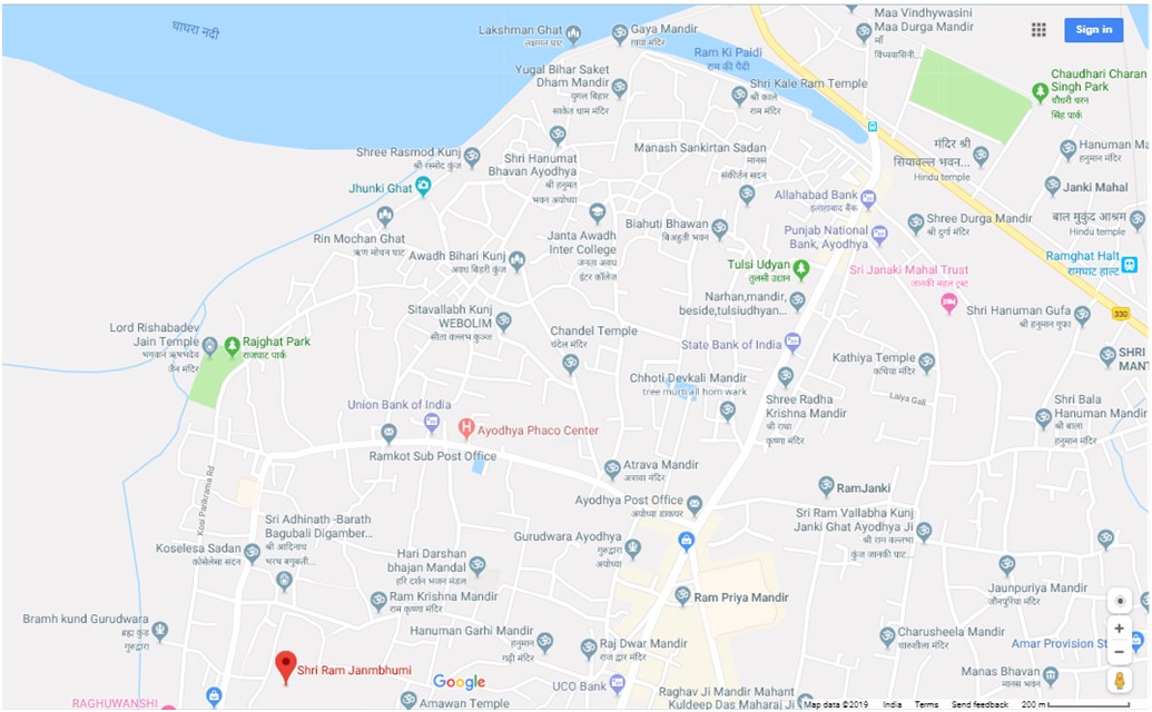 Ayodhya Google map
